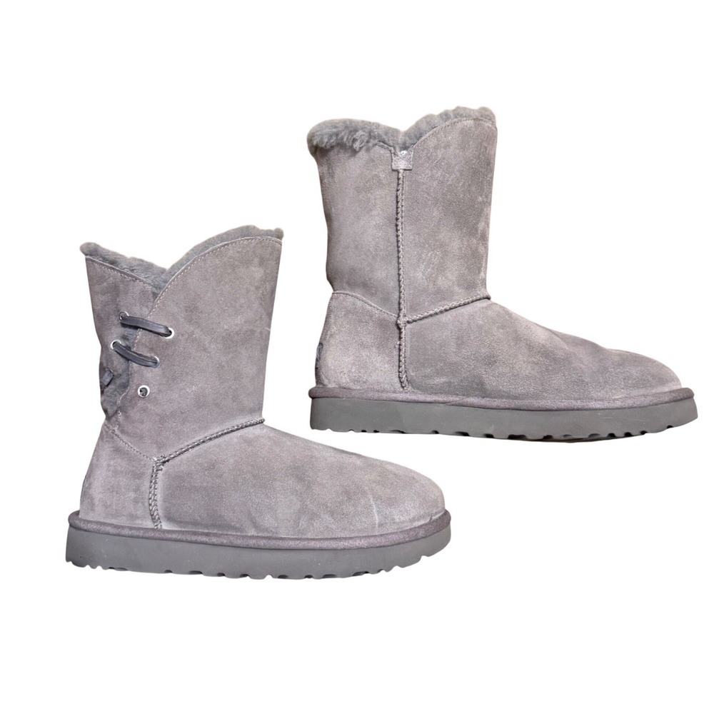 UGG Australia Constantine Charcoal Suede Lace Up Boots Size 9 - Picture 2 of 9